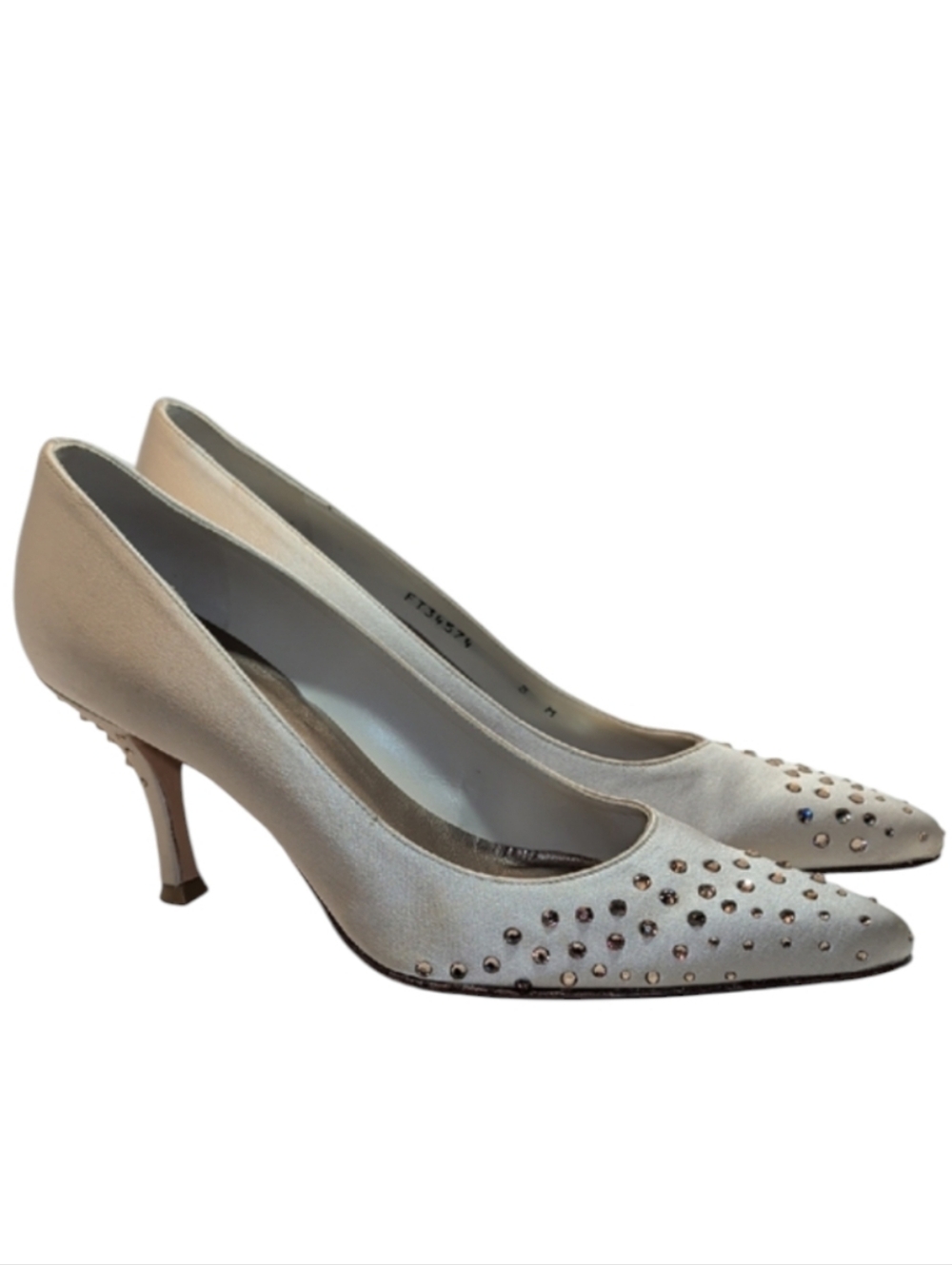 St. John Satin Embellished Studded Formal Evening Heels Size 8